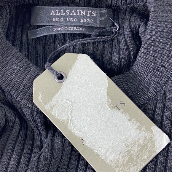 ALLSAINTS NWT Lightweight Wool Ribbed Crop Top - Picture 6 of 8